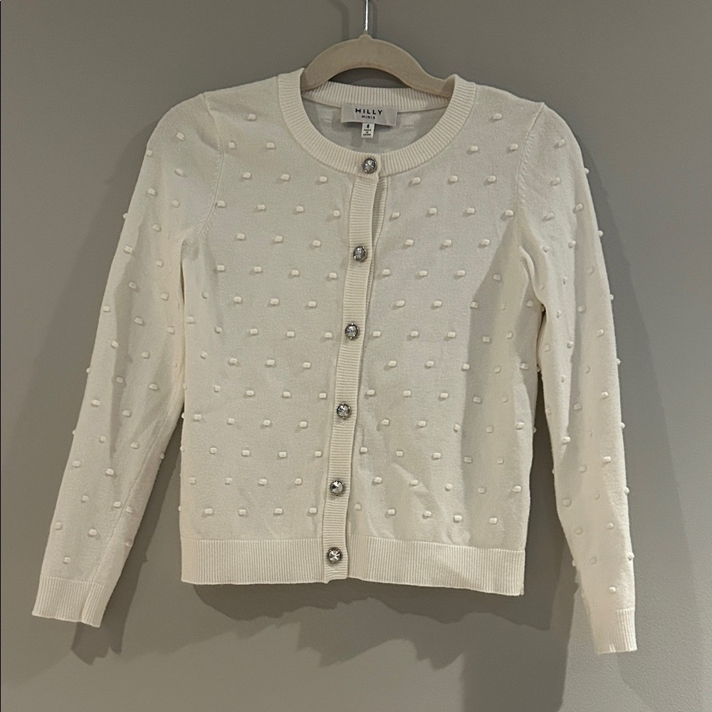Milly Minis Cream Button Up Sweater